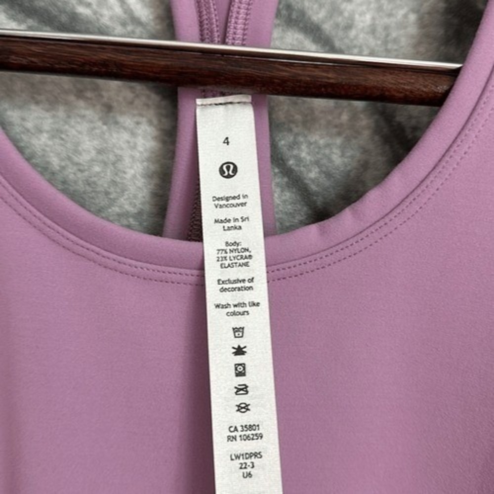 LULULEMON Cool Racerback tank Everlux jubilee Purple Lilac NWT SIZE 4 - Picture 4 of 6